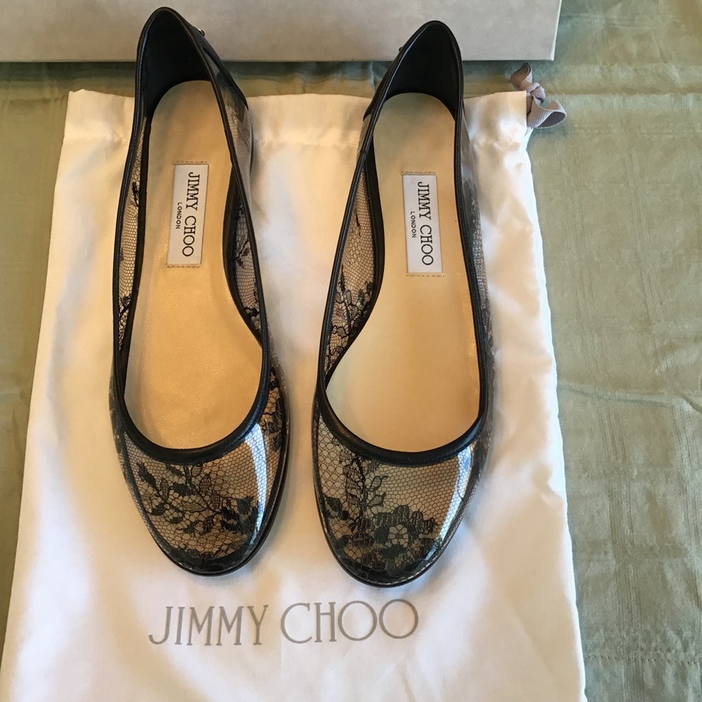 100% Authentic Jimmy Choo - Black Lace Print
